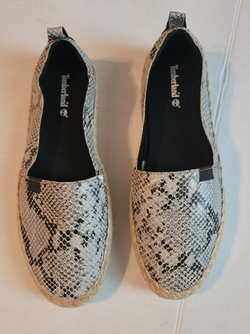 Timberland Women Slip-On Flats Size 8 Snakeskin Leather Espadrille Earthy Indie - Picture 5 of 13
